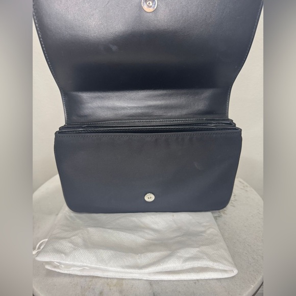 Prada Navy Leather Crossbody Bag with Silver Chain - Picture 8 of 9